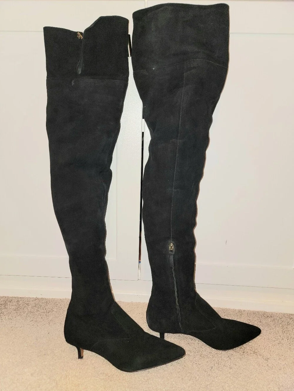 Tory Burch Elizabeth Black Suede Over The Knee Boots Size 7